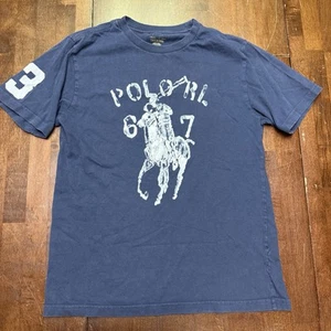 Polo Ralph Lauren T Shirt Youth L (14-16) Navy Blue Short Sleeve Crew Neck - Picture 1 of 5