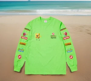 🔥Supreme®/SpongeBob SquarePants/Castelli® Racing L/S Tee| LARGE| LIME| SOLD OUT - Picture 1 of 3