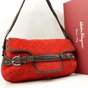 Salvatore Ferragamo Schultertasche Handtasche Gancini Leder echt von Japan - Bild 1 von 24