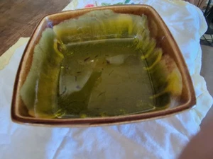 Plato de cerámica Haeger años 40 marrón y verde 304B EE. UU. - Imagen 1 de 8