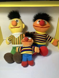 Vintage Bert And Ernie Plush Doll Set Sesame Street Great Condition - Picture 1 of 14