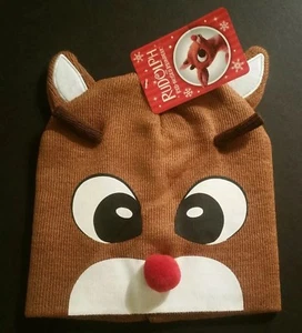 Gorra de esquí Rudolph The Red Nosed Reindeer nueva con etiquetas nueva escarchada Navidad gorro sombrero - Imagen 1 de 1