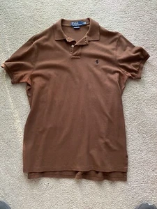 Ralph Lauren Brown Polo Custom Fit Large Short Sleeve - Picture 1 of 4