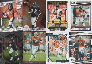 Denver Broncos Football Card Lot of 8-J. Elway, R. Wilson, C. Sutton, B. Chubb