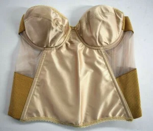 Flattering Me Womens Nude Bustier Low Back Hook & Eye Closure Stretch NWT - Picture 1 of 12
