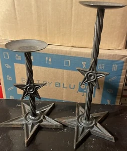 Set Of Iron Candle Holders Rustic Farmhouse Decor - Picture 1 of 8