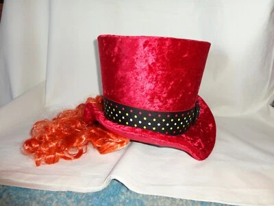 New Disney Mad Hatter Costume Hat with Wig Alice in Wonderland Youth Size - Image 1 of 4