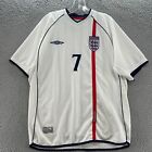 Maillot David Beckham homme extra large Angleterre Ombro 2002 football *
