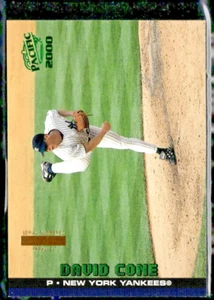 2000 PACIFIC EMERALD GREEN PARALLEL BLANK SERIAL #290 DAVID CONE YANKEES 1/1 - Picture 1 of 2