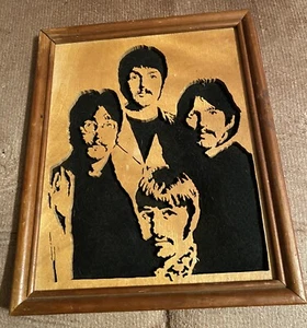 Beatles 11X9 portrait inlay wood wall art wall decor wooden picture - Picture 1 of 2