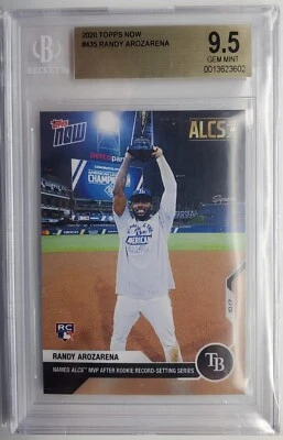 2020 Topps Now Randy Arozarena Rookie Card BGS 9.5 GEM Mint - Image 1 of 2