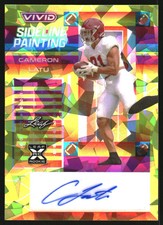 2023 Leaf Vivid Sideline Painting Yellow Cystals Proof Cameron Latu Auto RC 1/1