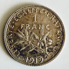 RARE 1 FRANC ARGENT - 1919 - SEMEUSE Roty