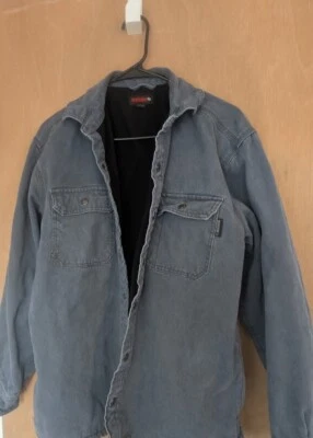 Wolverine Work Jacket Mens Medium Lined Denim Work Coat Gray Snap - Image 1 of 4