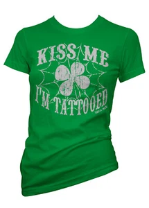 Kiss Me I'm Tattooed Women's T-Shirt - Picture 1 of 1