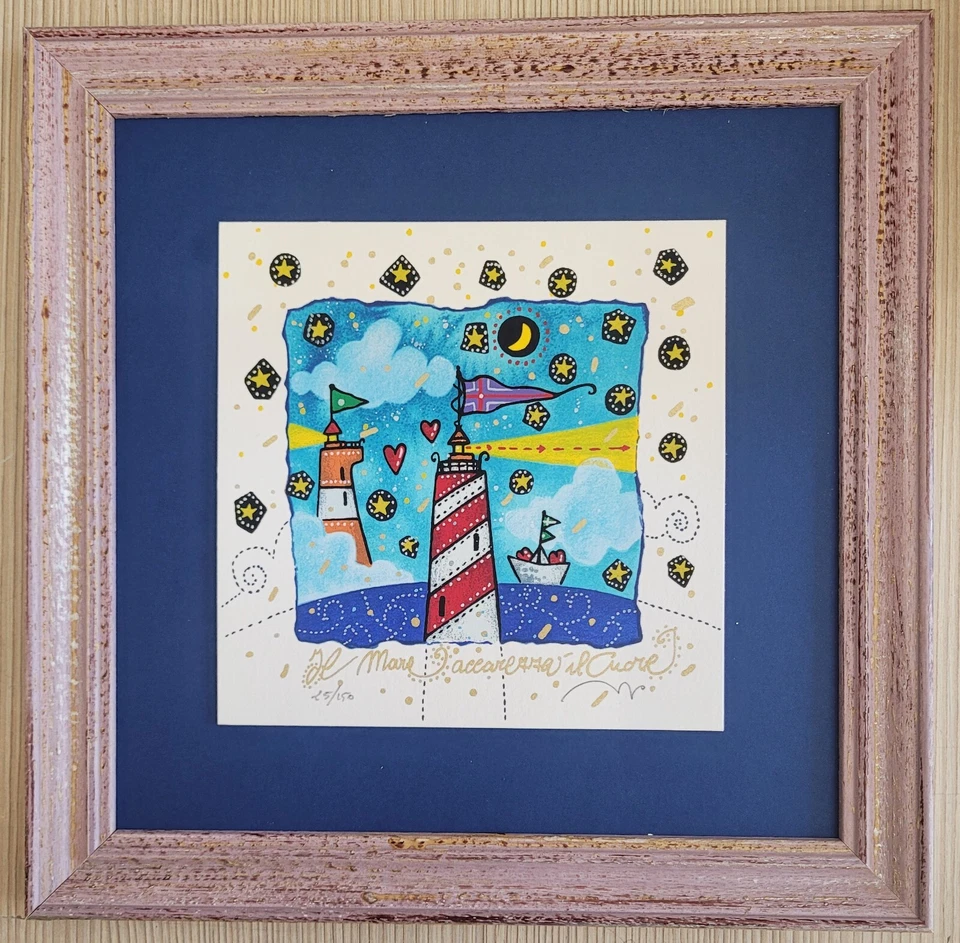 Andrea  Agostini Serigrafia Il mare accarezza il cuore - Immagine 1 di 1