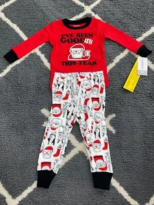 NWT Carter's Baby/Toddler Boy 2-PC Christmas Santa Red Pajama Set 12 Months - Picture 1 of 4