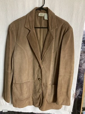 St Johns Bay Suede Leather Blazer Jacket Women’s Career Business Wear Classic XL - Image 1 of 4