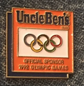 Pin de solapa olímpico 1992 ~ patrocinador del equipo de EE. UU. ~ Tío Ben ~ HoHo Nueva York - Imagen 1 de 2