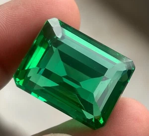 56 Cts Natural Green Emerald Emerald Cut Certified Colombian Loose Gemstone - Picture 1 of 8