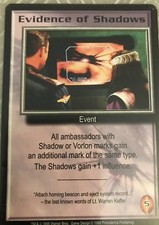 Babylon 5 B5 CCG Shadows PROMO Card EVIDENCE OF SHADOWS Event RARE