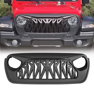 Front Shark Grille Compatible with 2018-2025 Jeep Wrangler JL JLU Gladiator J... - Picture 1 of 8