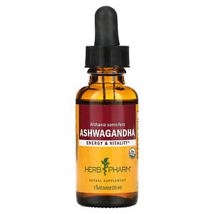 Herb Pharm Ashwagandha Whole Root 1 fl oz 30 ml Gluten-Free, Organic