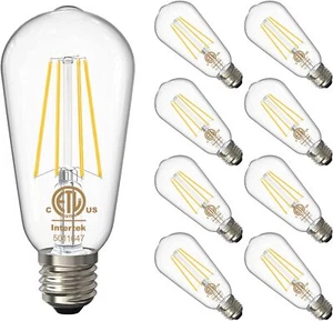 8 PCS LED Edison Bulbs 6W E26 Daylight White 4000K Wall Sconce Lamp Pendant Bulb - Picture 1 of 11