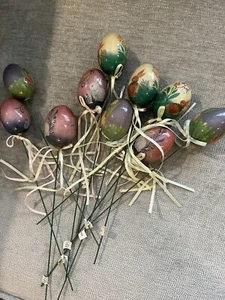 Easter Bunny Egg Bouquet With Ribbons. 12 Floral Picks - Picture 1 of 9