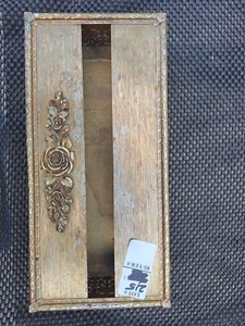 Vintage Antique Filigree Metal Tissue Hollywood Roses Holder - Picture 1 of 6