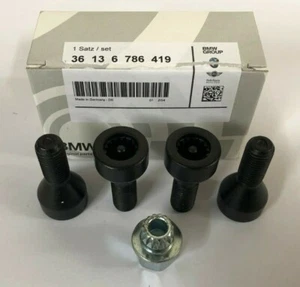 Genuine BMW Locking Wheel Nut Set 36136786419 1,3,5,Z Series E81/E87/E46/E90/E60 - Picture 1 of 5