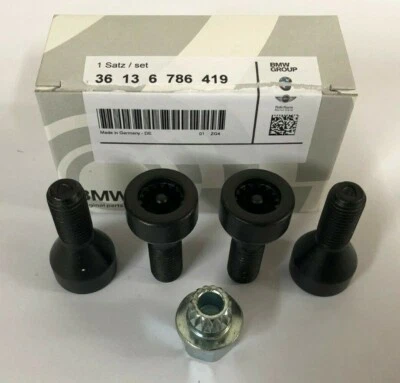 Genuine BMW Locking Wheel Nut Set 36136786419 1,3,5,Z Series E81/E87/E46/E90/E60 - Image 1 of 4