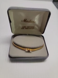 Bracciale Tennis Medici Ametista Cubico Zirconi 7 Pollici Colore Oro IOB - Foto 1 di 2