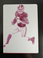 JOSH JACOBS 1/1 Rookie RC 2019 Leaf Magenta Metal Printing Plate #R-06 Raiders