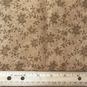 Moda Fabrics tan floral 44 x 36" gold background cotton Quilting Summers end - Picture 1 of 2