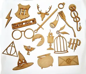 20 mixed harry potter shapes laser cut wood craft blank - Picture 1 of 1