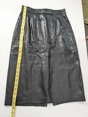 Falda Máxima For Tannery West Vintage Cuero Negro Cintura Alta Años 90 Talla 4 Foto 1 de 4
