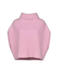 EUC JIL SANDER Italy wool chunky knit turtleneck poncho sleeveless sweater pink - Picture 1 of 6