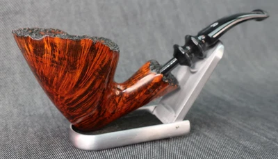 Pipa de tabaco danesa a mano alzada BJARNE NIELSEN ~ grano de llama brezo rústico Dinamarca Foto 1 de 4