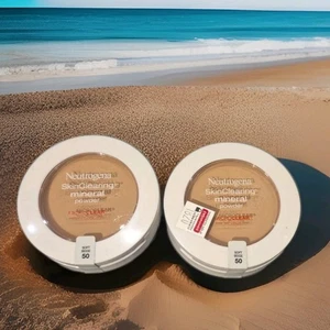 2 X Neutrogena Skin Clearing Mineral Powder 50 Soft BEIGE  - Picture 1 of 3