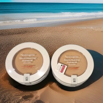 2 X Neutrogena Skin Clearing Mineral Powder 50 Soft BEIGE  - Image 1 of 3