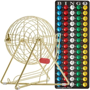 MR CHIPS 11" Inch Tall Professional Bingo Set with Steel Cage Everlasting 7/8... - Picture 1 of 8