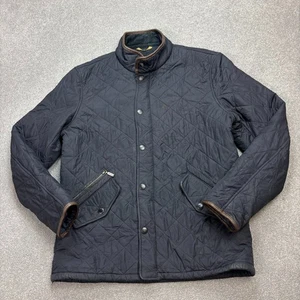 Barbour Jacket Adult Large Blue Quilted Country Hunting Field Lined Coat Men* - Picture 1 of 9