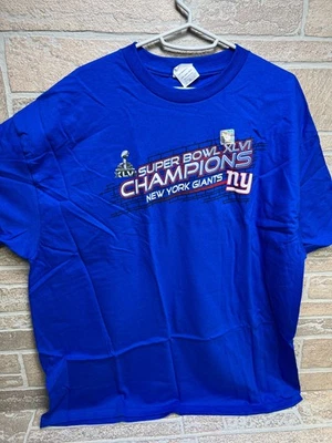 Super Bowl XLVI Champions New York Giants T-Shirt Blue Mens 2XL - Image 1 of 4