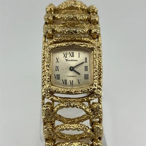 Vintage Vendome 17 Jewels Women’s Mechanical Watch Gold Nugget Link- Working - Picture 1 of 9