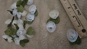  Stoff Blumen Basteln 25 Stück weiße Rosen Hochzeit  - Bild 1 von 4