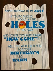 Vintage Birthday Card, Aunt, Woodpecker, Hallmark - Picture 1 of 2