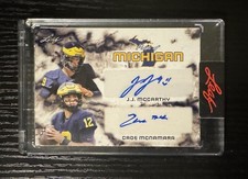 2022 Leaf Pride of Michigan J.J. McCarthy Cade McNamara Dual Autograph Card /520
