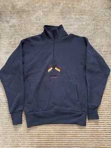 Authentic BALENCIAGA MENS Sz S Black Cotton Pride Flag Quarter Zip Sweater - Picture 1 of 6