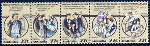 1983 Australian Folklore, The Sentimental Bloke Strip Of 5 Mint Never Hinged - Bild 1 von 1